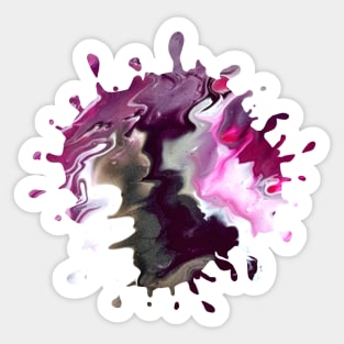 Swirl Pink/Gray Acrylic Pour Painting Sticker